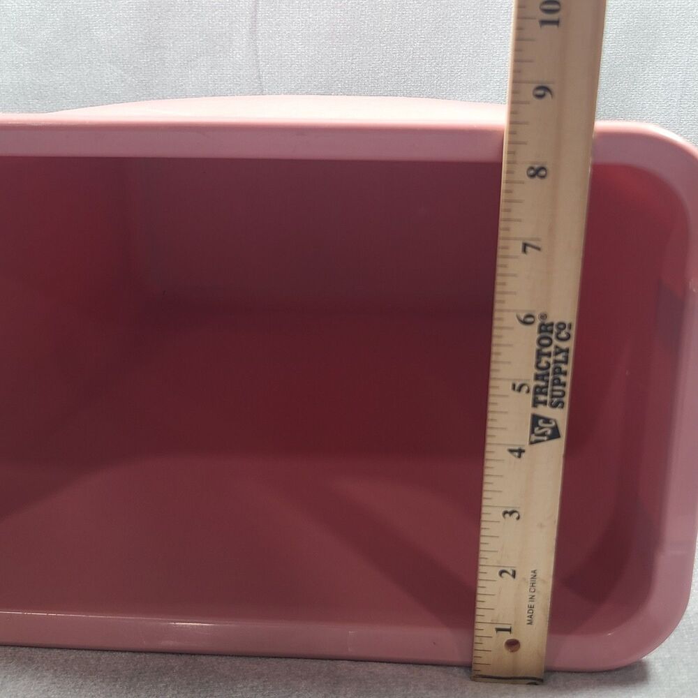 Vintage Rubbermaid Pink Plastic Rectangular Kitchen Wastebasket Trashcan #2845 - Picture 6 of 7